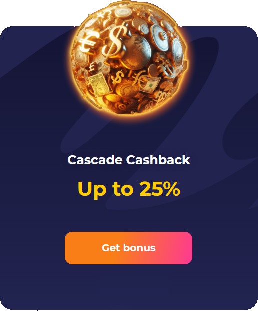 Cascading cashback bonus form with Planet on CosmicSlot Casino